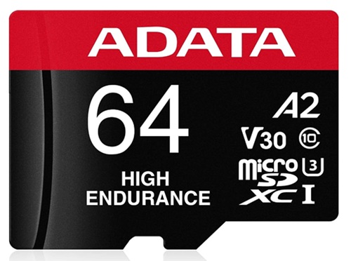 ADATA A2-V30-64GB / microSDXC UHS-I Class 10 | 2609 - ADATA AUSDX64GUI3V30SHA2-RA1 es una memoria High Endurance microSDXC UHS-I diseñada para grabación continua y regrabación constante, Capacidad: 64 GB, Estándar: SD 6.0, Lectura máxima: 100 MB/s