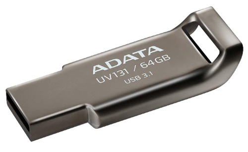 ADATA UV131-64GB / Memoria USB | 2609 - ADATA AUV131-64G-RGY es una memoria USB Flash Drive UV131 de diseño sin tapa y carcasa metálica de aleación de zinc, Capacidad: 64GB, Color: Chromium Grey, Interfaz: USB 3.2 (USB 5 Gbps), Lectura máxima: 100 Mbps