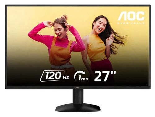 AOC 27B35H3 / Monitor 27'' FHD | 2609 – AOC 27B35H3 Monitor plano de 27'' Full HD, Tipo de panel: IPS, Resolución: 1.920 x 1.080, Brillo: 300 cd/m², Relación de aspecto: 16:9, Frecuencia de actualización: 120 Hz, Ángulo de visión (H/V): 178° / 178°