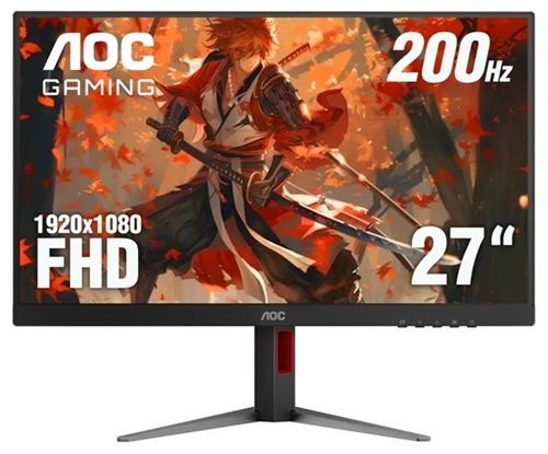 AOC 27G4H / Monitor Gamer 27'' FHD | 2609 – AOC 27G4H es un monitor plano de 27'' Full HD para gaming, Tipo de panel: Fast IPS, Resolución: 1.920 x 1.080, Brillo: 300 cd/m², Frecuencia de actualización: 200 Hz, Ángulo de visión (H/V): 178° / 178°