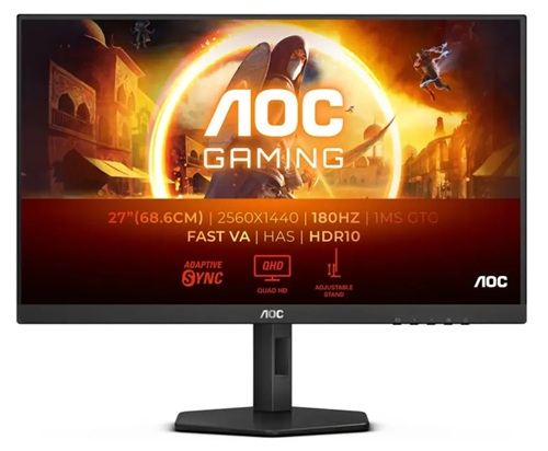 AOC Q27G4XN / Monitor Gamer 27'' QHD | 2609 – AOC Q27G4XN es un monitor plano de 27'' QHD para gaming, Tipo de panel: Fast VA, Resolución: 2.560 x 1.440, Brillo: 300 cd/m², Relación de aspecto: 16:9, Frecuencia de actualización: 180 Hz