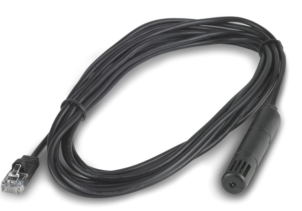 Sensor de temperatura y humedad - APC AP9335TH | 2208 – Sensor universal para el control de la temperatura y la humedad de su centro de datos o armario de red, Dimensiones: Altura: 6 mm, Anchura: 5 mm, Profundidad: 5 mm, Peso: 180g, Color: Negro