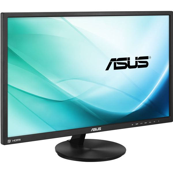 Monitor Full HD 24'' | ASUS VN248Q | Area Visible 23.8'', Panel IPS, Resolución 1920x1080, Brillo 250cd/m², Audio 2W, Puertos (HDMI, VGA, DisplayPort), Ángulo de visión (H/V): 178°/178°, Tiempo respuesta 5 ms, Contrast 80M:1, Relacion de Aspecto 16:9