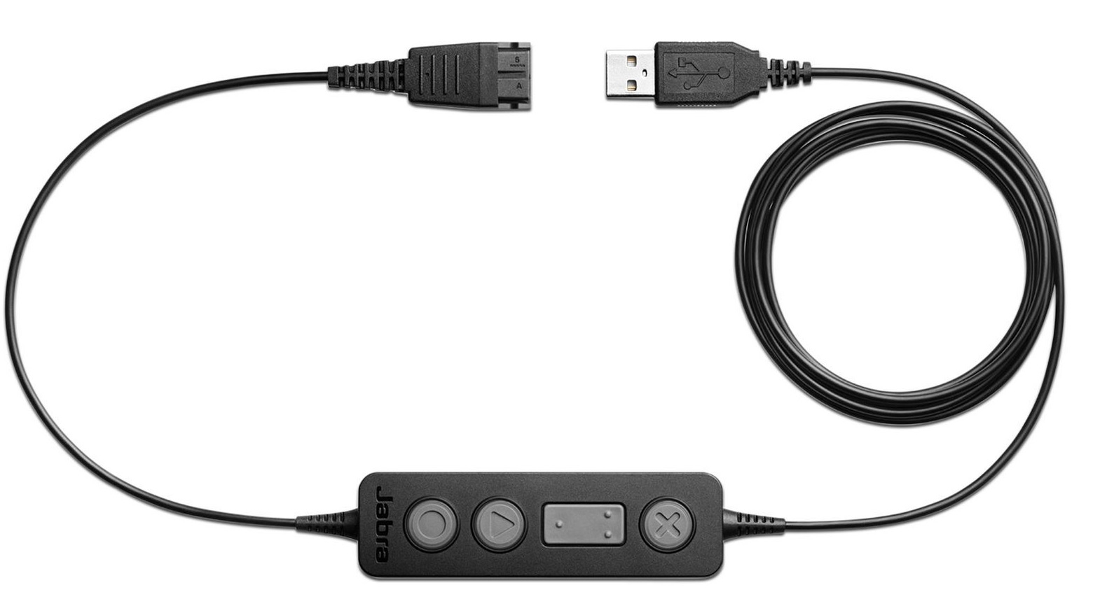 Jabra Link 260 / Adaptador USB a QD | 2406 - Jabra 260-09 Cable Adaptador USB con control de Volumen, Plug-and-play, compatible con auriculares para teléfono y softphone, Control de llamadas, Garantía 1 año