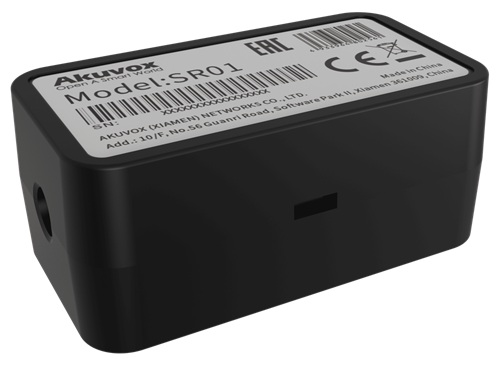 Control de acceso / Akuvox SR01 | 2609 – Akuvox SR01 es un relé de seguridad para control seguro de una puerta, Comunicación: RS485 cifrada con dispositivos Akuvox, Salida de relé: 1, Entrada: 1, Botón de emparejamiento: 1, Indicadores: 2