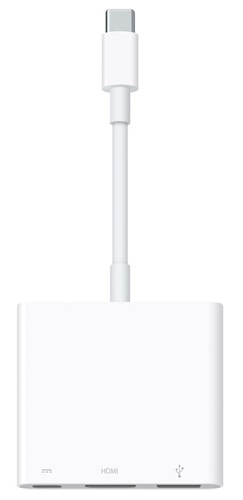 Adaptador multipuerto / Apple MW5M3AM-A | 2609 – Apple USB-C Digital AV Multiport Adapter MW5M3AM/A Adaptador multipuerto para dispositivos Apple con USB-C, Función: Conexión a pantallas HDMI y duplicación de imagen, Resolución de video: 3840 x 2160