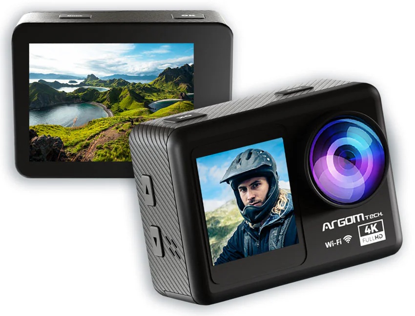 Cámara de Acción 20MP / Argom Epic 85 | 2605 – Argom Epic 85 ARG-AC-9185BK es una cámara de acción diseñada para deportes extremos y actividades al aire libre, captura video en resolución 4K a 30 fps y fotografías de 20 MP, equipada con sensor Sony 179