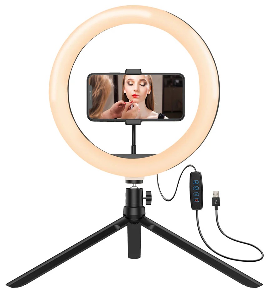 Aro de luz de 8'' / Argom ARG-LP-9315BK | 2605 – Argom Tech SpotLight 9315 ARG-LP-9315BK es un aro de luz diseñado para iluminación de video y fotografía con 72 LED, diámetro de 8 pulgadas, temperatura de color de 3000K a 6000K, flujo luminoso de 700 lm
