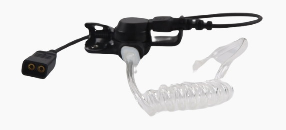 Audífono con tubo acústico / OTTO E1-QC2NC137 | 2604 - OTTO E1-QC2NC137 es un audífono diseñado para recepción de audio discreta en operaciones de seguridad, integrando un tubo acústico transparente con desconexión rápida, cables reforzados con Kevlar