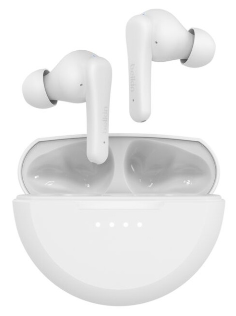 Belkin AUC012btWH / Auriculares True Wireless | 2604 – Belkin AUC012btWH es un sistema de auriculares diseñado para proporcionar una experiencia de audio inalámbrica prolongada. Controladores dinámicos de 6 mm, tecnología de cancelación de ruido