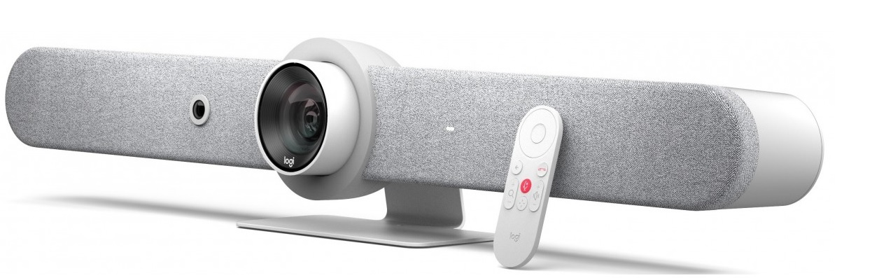 Barra de video - Logitech Rally Bar / 960-001320 | 2109 - Barra de video, Blanco, 6 micrófonos, cámara PTZ, 2 bocinas, Visor, Resolución: 4K, 1080p, Zoom: 15x, Campo visual (90° Diagonal, 82,1° Horizontal, 52,2° Vertical), Potencial: 8W, Puertos HDMI