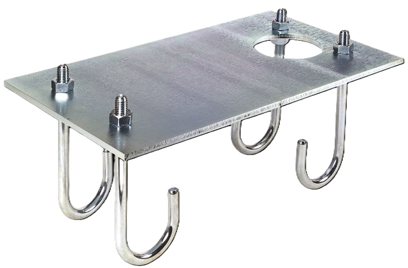 FAAC 490073 / Base de anclaje | 2604 – FAAC 490073 es una base de cimentación diseñada para la fijación estructural de barreras vehiculares modelo 615, fabricada en acero galvanizado de alta resistencia, incluye 4 pernos de anclaje roscados