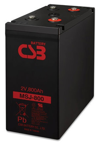 CSB MSJ-800 AGM / Batería 2V-800Ah | 2304 - Batería CSB MSJ 800 AGM, 2V/800Ah @ 10-Hr Rate, Larga vida y gran confiabilidad, Baja autodescarga: Menos del 10% en 90 días, Dimensiones 339 x 331 x 373 x 174 mm 