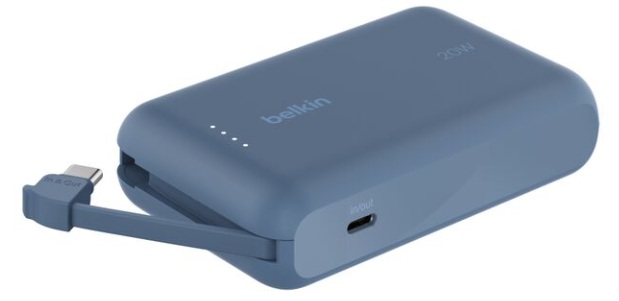 PowerBank 10000 mAh 20W / Belkin BPB021fqBL | 2604 – Belkin BPB021fqBL es una batería externa diseñada para carga portátil de dispositivos móviles, Capacidad de 10000 mAh, cable USB-C integrado para mayor practicidad, puerto USB-C adicional