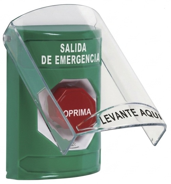 STI SS21A9EXES / Botón de Salida de Emergencia | 2604 - STI SS21A9EXES es un botón de salida de emergencia diseñado para el control de accesos críticos, tecnología de acción mantenida con restablecimiento mediante giro, incluye tapa protectora