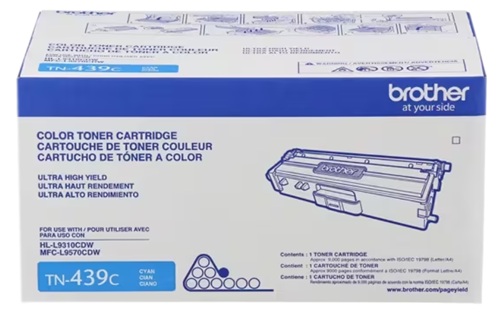 Toner Brother TN-439C / Cian 9.000 páginas | 2609 - Brother TN439C es un cartucho de tóner original Cian de ultra alto rendimiento para impresoras láser color Brother, Rendimiento: Hasta 9.000 páginas conforme a ISO/IEC 19798 en tamaño Carta/A4