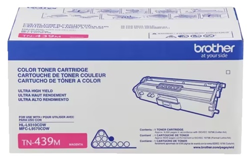 Toner Brother TN-439M / Magenta 9.000 páginas | 2609 - Brother TN439M es un cartucho de tóner original Magenta de ultra alto rendimiento para impresoras láser color Brother, Rendimiento: Hasta 9.000 páginas conforme a ISO/IEC 19798 en tamaño Carta/A4