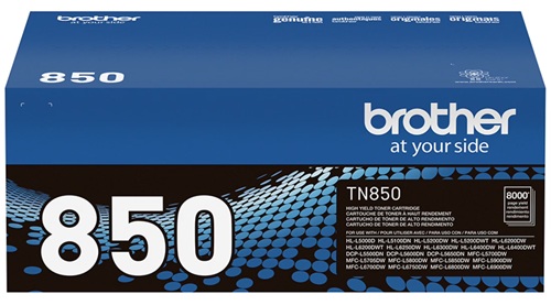 Toner Brother TN850 / Negro 8.000 páginas | 2609 - Brother TN850 es un cartucho de tóner original Negro de alto rendimiento para impresoras láser monocromáticas Brother, Rendimiento: 8.000 páginas conforme a ISO/IEC 19752 en tamaño Carta/A4
