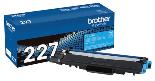 Toner Brother TN227C / Cian 2.300 páginas | 2609 - Brother TN227C es un cartucho de tóner original Cian de alto rendimiento para impresoras láser color Brother, Rendimiento: Hasta 2.300 páginas conforme a ISO/IEC 19798 en tamaño Carta/A4