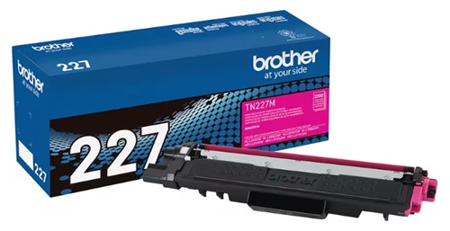 Toner Brother TN227M / Magenta 2.300 páginas | 2609 - Brother TN227M es un cartucho de tóner original Magenta de alto rendimiento para impresoras láser color Brother, Rendimiento: Hasta 2.300 páginas conforme a ISO/IEC 19798 en tamaño Carta/A4
