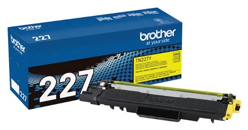 Toner Brother TN227Y / Amarillo 2.300 páginas | 2609 - Brother TN227Y es un cartucho de tóner original Amarillo de alto rendimiento para impresoras láser color Brother, Rendimiento: Hasta 2.300 páginas conforme a ISO/IEC 19798 en tamaño Carta/A4