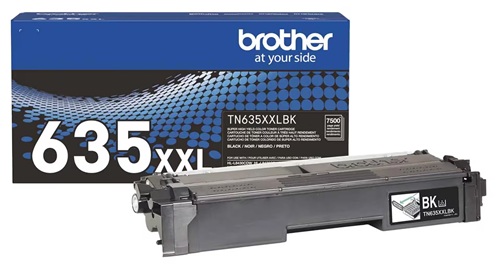 Toner Brother TN635XXLBK / Negro 7.500 páginas | 2609 - Brother TN635XXLBK es un cartucho de tóner original Negro de súper alto rendimiento para impresoras láser color empresariales Brother, Rendimiento: 7.500 páginas conforme a ISO/IEC 19798