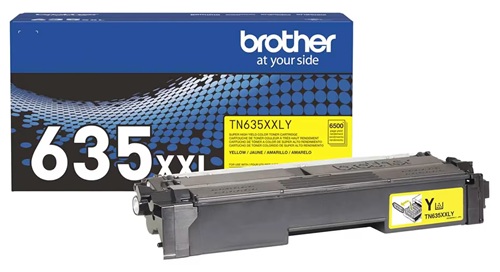 Toner Brother TN635XXLY / Amarillo 6.500 páginas | 2609 - Brother TN635XXLY es un cartucho de tóner original Amarillo de súper alto rendimiento para impresoras láser color empresariales Brother, Rendimiento: 6.500 páginas conforme a ISO/IEC 19798