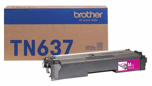 Toner Brother TN637M / Magenta 10.000 páginas | 2609 - Brother TN637M es un cartucho de tóner original Magenta de ultra alto rendimiento para impresoras láser color empresariales Brother, Rendimiento: Hasta 10.000 páginas conforme a ISO/IEC 19798