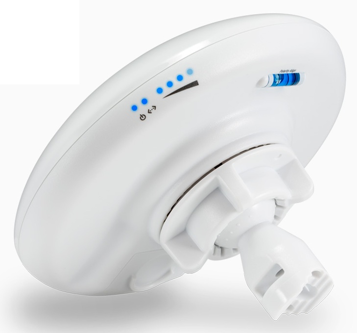 CPE para WISP / Ubiquiti NBE-5AC-GEN2 | 2606 – Ubiquiti NBE-5AC-GEN2 es un puente inalámbrico diseñado para redes de exterior con alta demanda de inmunidad al ruido y enlaces de largo alcance, Incorpora 2 puertos RJ45 de 1000 Mbps, Ganancia 19 dBi