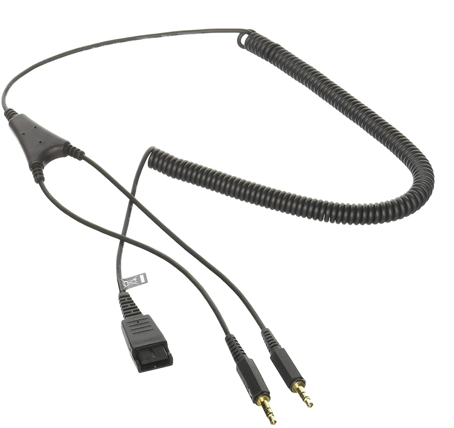 Jabra 8734-599 / Cable Supervisor Y-Cord | 2509 - Jabra 8734-599 es un cable adaptador Supervisor Y-Cord con miniconector macho y desconexión rápida (QD). Este tipo de cable es común en entornos como Contact Center, donde se requiere flexibilidad