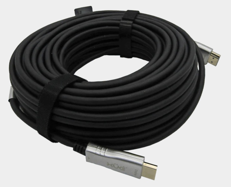 Cable HDMI 20m / XUE CAB-HFX-1286 | 2604 – XUE CBL-HDMI-FIBRA-4K-20M es un cable diseñado para transmisión estable de larga distancia sin pérdida, tecnología híbrida de fibra óptica y cobre, resolución 4K UHD 2160p a 60Hz, estándar HDMI 2.0