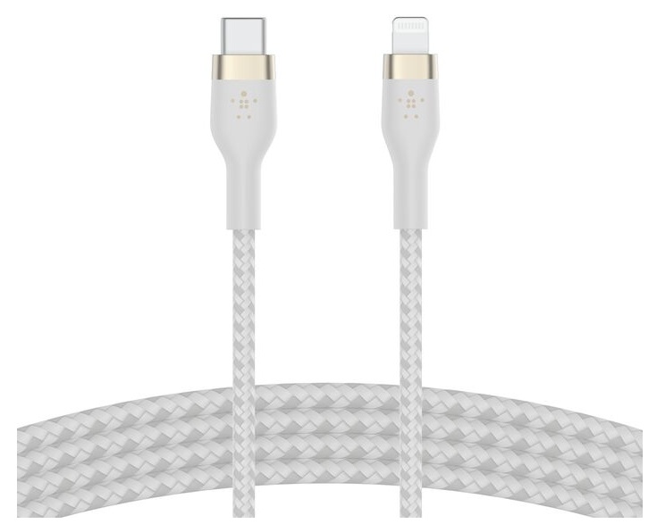 Cable USB-C a Lightning de 2m / Belkin CAA011bt2MWH | 2604 – Belkin CAA011bt2MWH es un cable diseñado para carga rápida y sincronización de datos, Certificación MFi para dispositivos Apple, conector USB-C a Lightning, tecnología Power Delivery