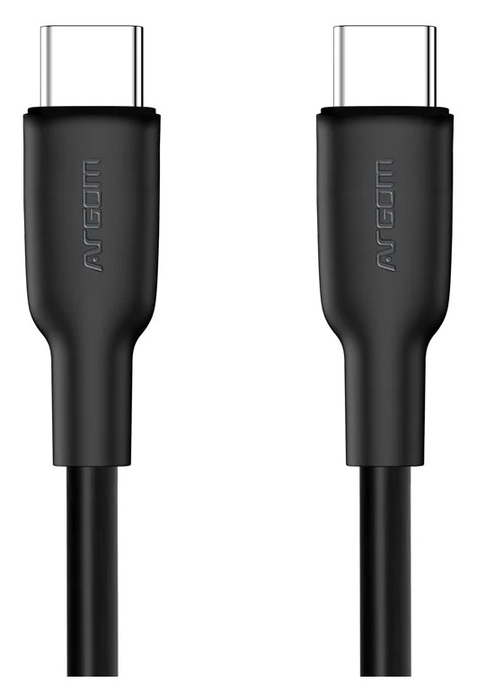 Cable de carga USB-C 65W / Argom ARG-CB-0070BK | 2605 – Argom Tech Dura Flex ARG-CB-0070BK es un cable USB-C a USB-C diseñado para carga de 65W a 3.3A, transferencia de datos de 480 Mbps, fabricación en silicona ultrasuave antienredos con memoria