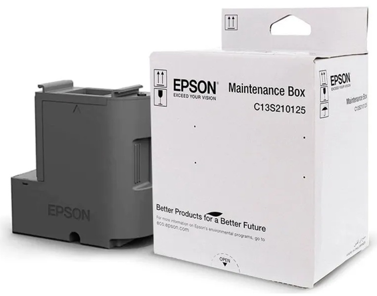 Caja de mantenimiento / Epson S210125 | 2606 – Epson C13S210125 es una caja de mantenimiento diseñada para almacenar residuos de tinta generados durante la limpieza de cabezales. Tecnología de inyección de tinta, Chip electrónico de control