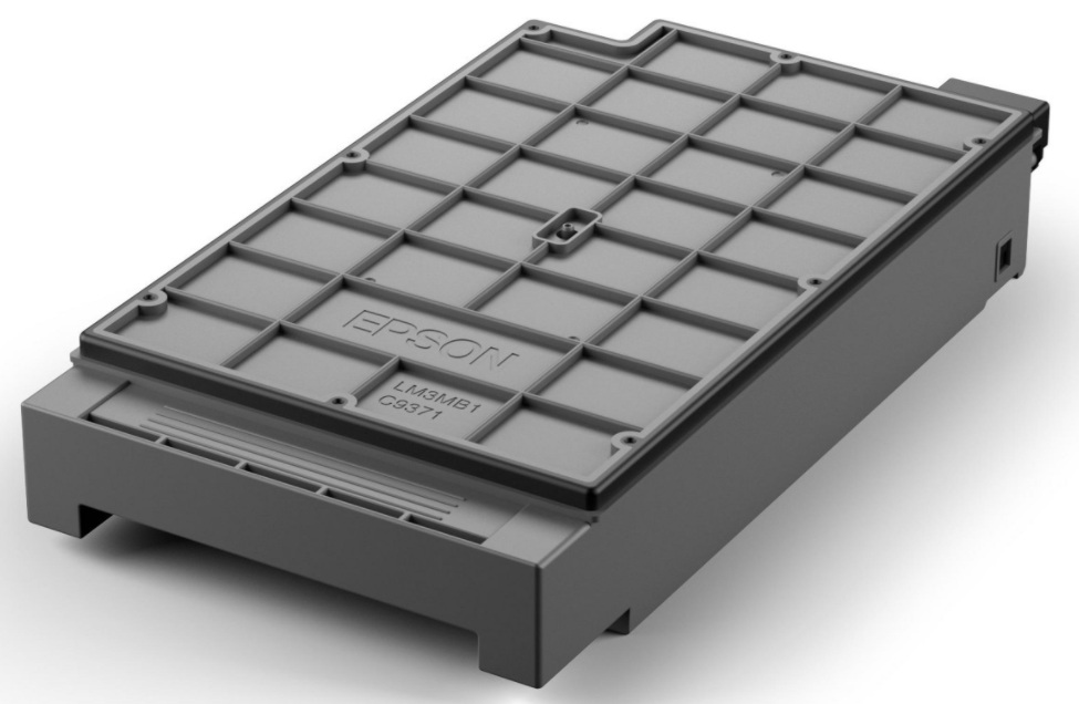 Caja de mantenimiento / Epson C937181 | 2606 – Epson C12C937181 es una caja de mantenimiento diseñada para almacenar los residuos de tinta generados durante la limpieza de cabezales. Cuenta con Tecnología de inyección de tinta, Chip electrónico
