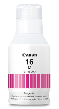 Tinta Canon GI-16M / Magenta - 132 ml | 2607 – Canon GI-16M 4419C001AA Botella de tinta original diseñada con tecnología de inyección de tinta a base de pigmento magenta para proporcionar impresiones comerciales nítidas, duraderas y de alta definicion