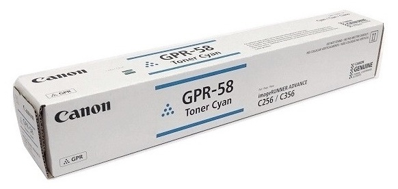 Toner Canon GPR-58 / Cian – 1800 Páginas | 2607 – Canon GPR-58 2183C003AB/AC es un cartucho de tóner original diseñado para ofrecer impresiones de alta calidad y rendimiento óptimo en sistemas láser imageRUNNER. Referencia de tóner: GPR-58