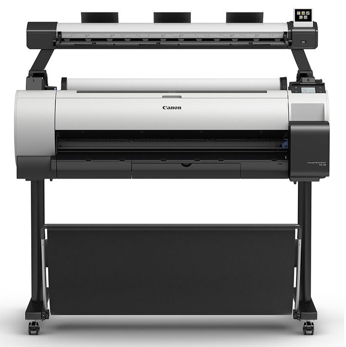 Plotter 36'' con Stand / Canon TA-30 | 2607 – Canon imagePROGRAF TA-30 3661C005AA Plotter 36'' diseñada para impresión CAD, GIS, planos, carteles y documentos. Inyección de tinta térmica FINE, Ancho de impresión 914 mm, Resolución 2400 x 1200 dpi