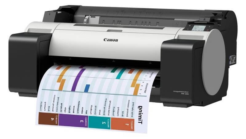 Plotter 24'' sin Stand / Canon TM-200 | 2607 – Canon imagePROGRAF TM-200 3062C006AA Plotter gran formato diseñado con tecnología de inyección de tinta para la producción de documentos técnicos, planos CAD y carteles. Resolución 2400 x 1200 dpi