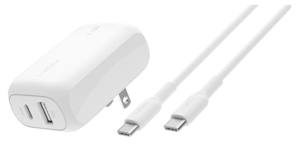 Belkin WCB009dq1MWH-B6 / Cargador Dual Port 42W | 2604 – Belkin WCB009dq1MWH-B6 Cargador de pared diseñado para suministrar energía simultánea a dos dispositivos móviles, entrega una potencia total de 42W, tecnología USB-C PD 3.1 y PPS, puerto USB-C