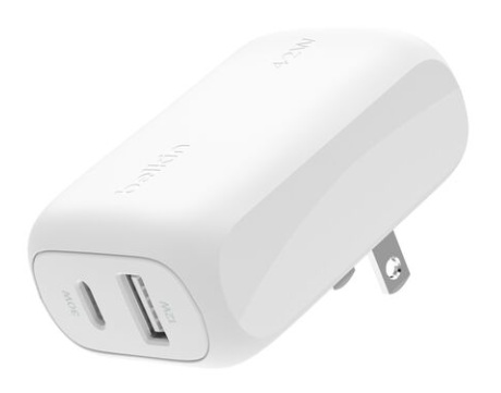 Cargador USB-C Dual de 42W / Belkin WCB009dqWH | 2604 – Belkin WCB009dqWH es un cargador diseñado para carga rápida simultánea de dispositivos móviles, cuenta con un puerto USB-C de 30 W y un puerto USB-A de 12 W, certificación USB-C PD 3.0 para carga
