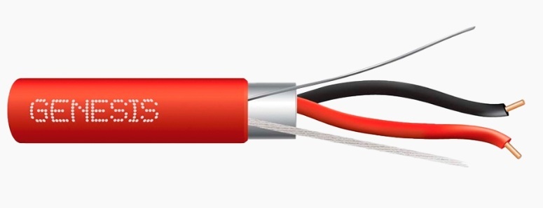 Carrete de Cable 2x18 AWG 305m / Genesis 4402-1104 | 2603 - Genesis 4402-1104 es un cable de baja tensión con 2 conductores de cobre sólido calibre 18 AWG diseñado para sistemas contra incendio. Integra un blindaje de cinta Alum-Mylar y cable de drenaje 