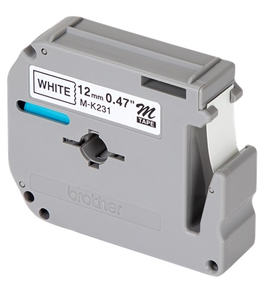Cinta para Rotuladoras/Etiquetadoras - Brother PT-100 / M231 | 2500 - Original Cinta M231 para Rotuladoras Brother. Cinta no laminada de 12 mm Negro sobre blanco. M-231, M-K231