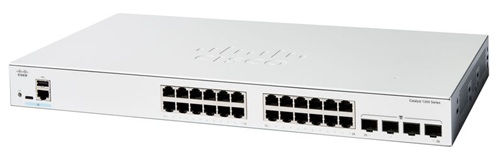 Switch 24-Puertos / Cisco Catalyst C1200-24T-4G | 2609 - Cisco Catalyst C1200-24T-4G es un switch inteligente administrable para redes de acceso, Puertos de acceso: 24× 10/100/1000 Gigabit Ethernet RJ45, Uplinks: 4 × 1G SFP, Conmutación: 56 Gbps