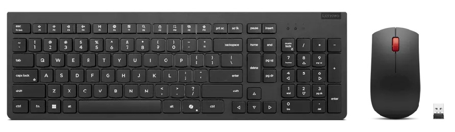 Combo Teclado & Mouse Inalámbrico / Lenovo 4X31R64500 | 2605 – Lenovo 4X31R64500 es un kit de teclado y mouse diseñado para productividad, conectividad inalámbrica RF 2.4 GHz con receptor USB nano, teclado de perfil delgado con distribución de 2.5 zonas