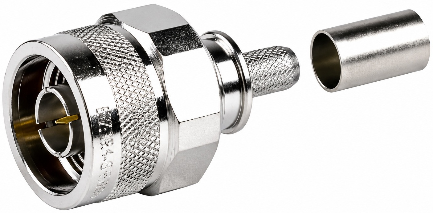 Times Microwave EZ-240-NM-HX / Conector N-Macho | 2604 – Times Microwave EZ-240-NM-HX es un conector N macho diseñado para cables coaxiales LMR-240, cuenta con un sistema de pin cautivo y fijación por crimpado que permite una instalación rápida