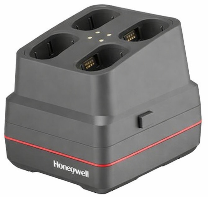 Honeywell CK6X-BC-4BAY-0 / Cuna de carga | 2605 – Honeywell CK6X-BC-4BAY-0 es una base de carga múltiple diseñada para terminales CK65, CK67, CK3X y CK3R, capacidad para 4 unidades simultáneamente, entrada 12V 7A, conexión mediante pines de carga