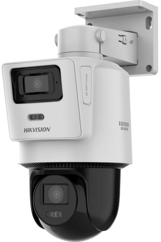 Cámara IP 4MP Domo PT / Hikvision DS-2SE2C400MWG-E-14 | 2603 - Hikvision DS-2SE2C400MWG-E/14 TandemVu es una cámara de 4MP diseñada para vigilancia de doble canal mediante una lente fija y una PTZ en un solo dispositivo, integra sensores CMOS de 1/3''
