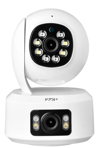VTA-84849 WiFi / Cámara Inteligente 4MP | 2603 - VTA-84849 es una cámara inteligente interior con doble lente y resolución 2K de 4MP. Ofrece movimiento horizontal de 355° y vertical de 95°, visión nocturna infrarroja y a color, detección de movimiento