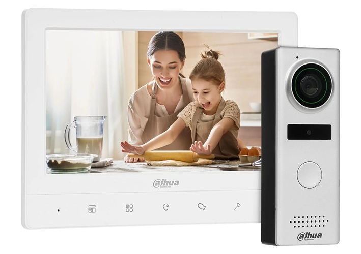 Kit de videoportero analógico / Dahua DHI-KTA02 | 2610 – Dahua DHI-KTA02 es un kit de videoportero analógico con Monitor interior VTH1020J de 7″ y resolución de 1.024 × 600, Estación exterior VTO1000J con cámara CMOS de 1,3 MP, Campo visual horizontal